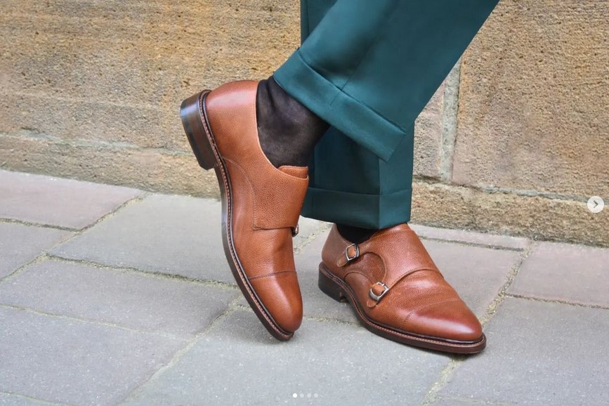 Monk Strap Leather Shoes, Handmade shoes, Goodyear welt